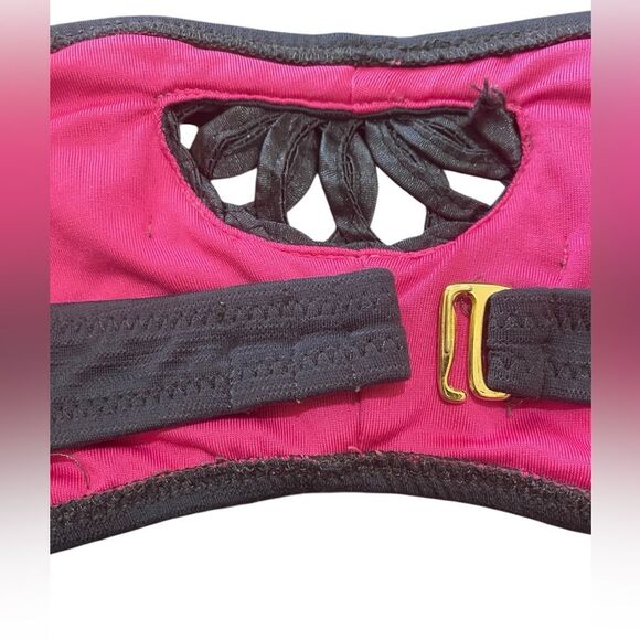 Rare Betsey Johnson Y2K Crochet Gray Cabaret 3 Piece Bikini Set SZ Medium Retro - Picture 12 of 15